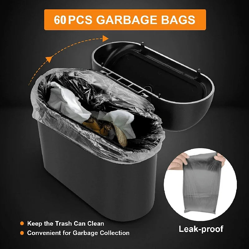 Latas de Lixo com Tampa Kit Essencial para Limpeza do Carro, Inclui Sacos de Lixo - Mantenha Seu Carro Limpo e Organizado!