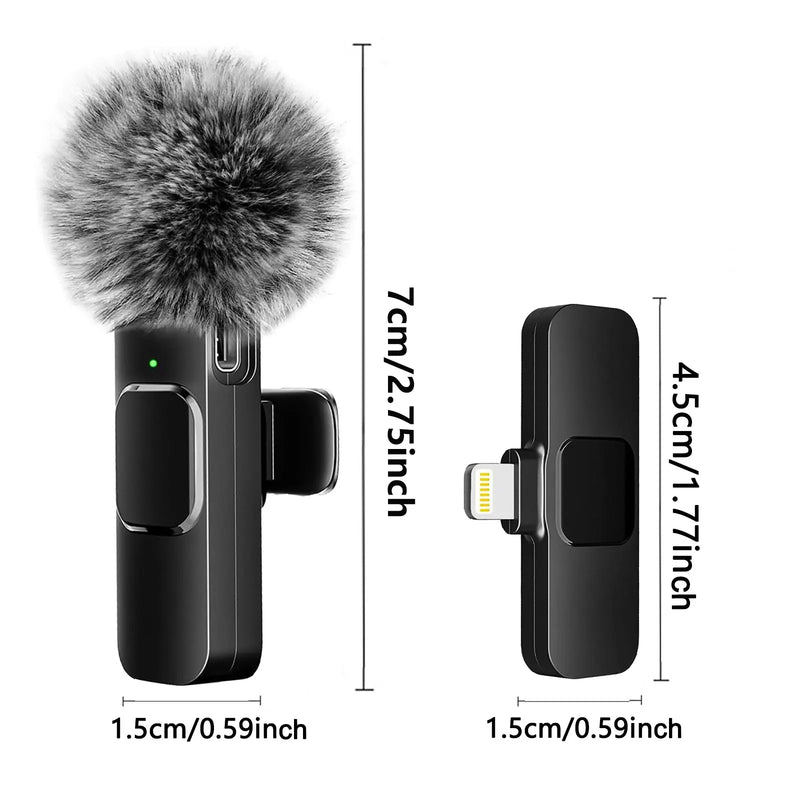 Microfone Sem Fio Lavalier Novo - Gravação de Áudio e Vídeo, Compacto para iPhone, Android, Laptop - Ideal para Transmissões Ao Vivo e Jogos