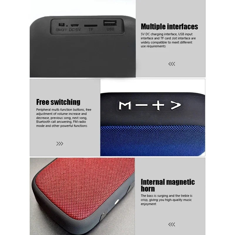 Mini alto-falante sem fio com conexão Bluetooth, entrada de cartão MicroSD